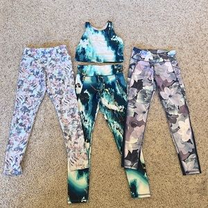 Girls Old Navy 3 Active Leggings and 1 Crop Size 10-12